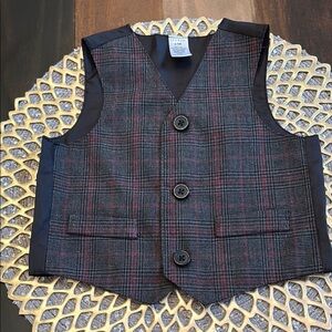 George Kids Plaid Vest - Black and Red
